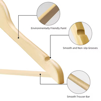 Perchero de madera maciza antideslizante para ropa, soporte de madera para ropa infantil, perchero de madera al por mayor