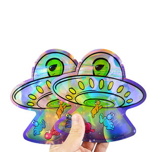 Bao bì nhựa mềm mại in logo tùy chỉnh, hình dạng độc đáo, túi zip khóa kéo, cắt khuôn phẳng, chất liệu Mylar 3.5g, 14g, 28g, 1lb - Product Image 4