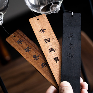 Campana de viento de estilo japonés, decoración colgante rectangular de madera maciza y vidrio para dormitorio, accesorios para ceremonia del té - Product Image 3