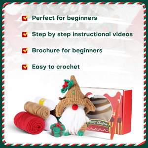 Kit de Ganchillo de Gnomo Navideño y Caja de Regalo para Principiantes Mayores de 7 Años con Tutoriales en Video Paso a Paso Hecho en China - Product Image 3