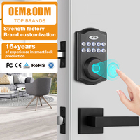 Cerradura Inteligente de Alta Calidad para Puerta Principal con 2 Manijas, Teclado Electrónico, Código, Cerrojo y Huella Dactilar