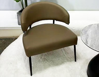 Fauteuil barillet moderne en velours, rembourré, avec pieds en fer noir, assise ergonomique pour salon, chambre et hôtel