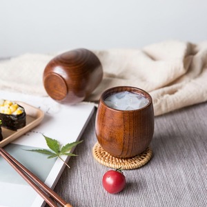 Natural Solid Wood Tea Water <b>Cup</b> Japanese Teacup Japanese Simple Style Luxury Acacia Wood Tea and Wine <b>Cups</b> Wooden Tea <b>Cup</b> - Product Image 5