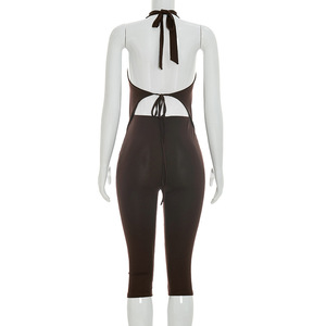 Nuovo Completo Sexy da <span class=keywords><strong>Donna</strong></span>: Top Corto con Schiena Scoperta e Leggings Lucidi, Set Due Pezzi Elegante Stile Y2K - Product Image 5