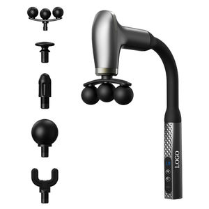 Nouveau pistolet de massage professionnel portable 1200 mAh 2026, 9 modes, 9 niveaux, masseur corporel noir/gris, stimulateur musculaire à 3 têtes - Product Image 1