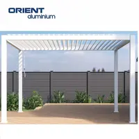 Dört mevsim mevcut özelleştirilmiş açık su geçirmez alüminyum panjur çatı bahçe pergola cam sürgülü kapılar