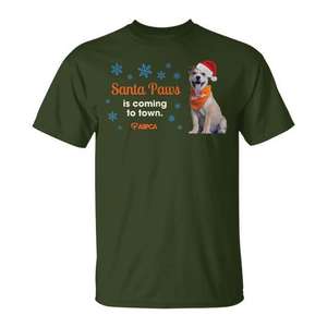 T-shirt per cani Santa Paws, abbigliamento natalizio per animali domestici ASPCA - Product Image 1