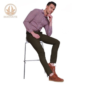de alta calidad de 5 básico bolsillo superior de la marca relajado Chino ajustado de algodón Hombre de trabajo de pantalón - Product Image 1