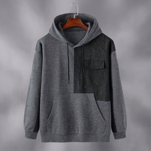 Sweat-shirt à capuche color block pour homme, tricoté, manches régulières, style automne - Product Image 1