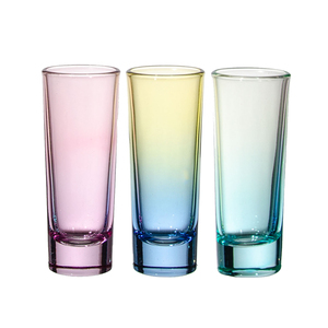 Custom Barware Small Long Thick Bottom Colored Mini Tumbler Shot <strong>Glass</strong> <strong>Liquor</strong> 2 oz Shot <strong>Glasses</strong> With logo for Tourist Souvenir - Product Image 2