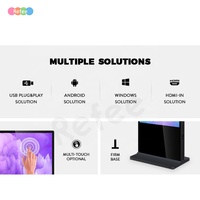 Pantalla LCD de 40 43 55 65 Pulgadas con Android, Wi-Fi Integrado, Reproductor de Publicidad 4K, Kiosco con Pantalla Táctil de Doble Cara y Soporte de Pie