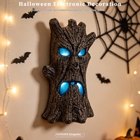 Décoration de scène pour Halloween : Demôn de l'Arbre à Demi-Visage Lumineux et Sonore, Idéal pour Maisons Hantées et Salles d'Évasion