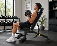 Banc de musculation multifonctionnel pliable et réglable noir Kepler K1777066, capacité de charge maximale 400 kg – Meilleure vente