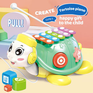 Jouet de percussion pour bébé, jouet éducatif pour enfants, apprentissage des formes, développement sensoriel, tortue de dessin animé, piano musical éducatif avec blocs - Product Image 2