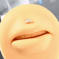 Toposh Fels Schmetterling Blume klar CZ Labret Knorpel Tragus Daith Bauchnabel Bauchnabel 14K Massivgold Nase Ring Nagel Piercing-Schmuck