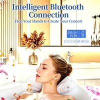 Miroir de salle de bain intelligent à capteur tactile avec interrupteur de commande DC24V, affichage de l'horloge, éclairage CCT à intensité variable, fonction anti-buée, indice de protection IP54