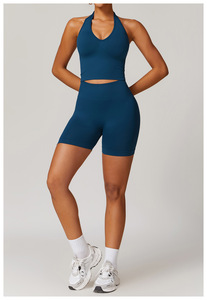 Conjunto Deportivo Personalizado YOKE para Mujer, Leggings de Yoga de Cintura Alta y Top Deportivo con Efecto Push-Up, Shorts de Tallas Grandes - Product Image 5