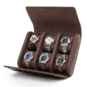 Étui de rangement portable pour montres, 6 emplacements, fabriqué à la main, en PU, personnalisé, pour cadeau - Product Image 5