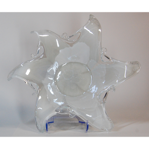 Italian <b>Vase</b> in High Quality Murano Glass Circular to Decorate the House and Any Room with a Diameter of 42 cm in White Color - Product Image 2