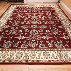 גדול מסורתי שטיח 8x11 קרם אדום בז '8 על ידי 10 אזור שטיחים לסלון