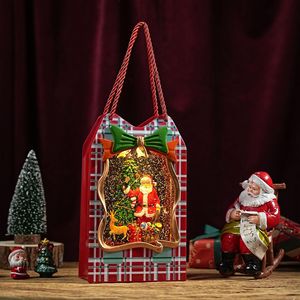 Sac cadeau <span class=keywords><strong>de</strong></span> <span class=keywords><strong>Noël</strong></span>, boîte à musique, cadre à carreaux gingham, effet <span class=keywords><strong>de</strong></span> neige tourbillonnante, sac fourre-tout <span class=keywords><strong>de</strong></span> boutique, sac à main portable, souvenir festif, meilleur cadeau - Product Image 2