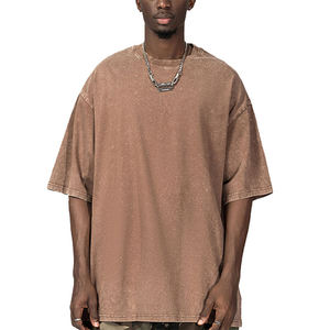 T-shirt Uomo Vintage Acid Wash 2026 Nuovo Arrivo 100% Cotone 230GSM Pesante Girocollo Traspirante Effetto Lavato Stile Retrò Top Estivo - Product Image 3