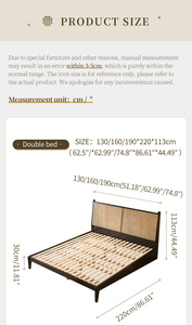 <span class=keywords><strong>Letto</strong></span> <span class=keywords><strong>Matrimoniale</strong></span> Retrò in <span class=keywords><strong>Legno</strong></span> Massello e Rattan, con Struttura in Frassino Nero e <span class=keywords><strong>Testiera</strong></span> in Canna Naturale, per Arredamento Camera da <span class=keywords><strong>Letto</strong></span> Principale - Product Image 6