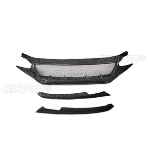 Grilles de pare-chocs de course en fibre de carbone véritable, bandes décoratives, grille de pare-chocs avant extérieure pour Honda Civic 10ème génération N1 Sport Body Kit - Product Image 6