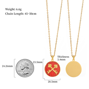 Regalo per la Cresima Cattolica, Chiavi di San Pietro del Cielo, Medaglia Sacra con Intarsio in Mosaico Blu, Ciondolo, Gioielli Religiosi all'Ingrosso - Product Image 2