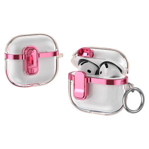 <span class=keywords><strong>Coque</strong></span> de protection pour casque électrolytique <span class=keywords><strong>transparente</strong></span> pour AirPods 2 3 4 Pro 2 housse pour écouteurs avec boucle en métal - Product Image 1