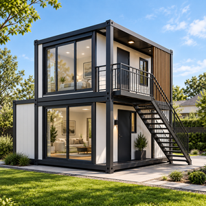 Casa Contenedor Moderna de Dos Pisos con Paneles de Madera y Balcón para Espacio de Vivienda - Product Image 2