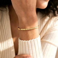 Bracelet personnalisé en acier inoxydable 316L plaqué, gravé au laser, cadeau de bijoux - Anniversaire de couple