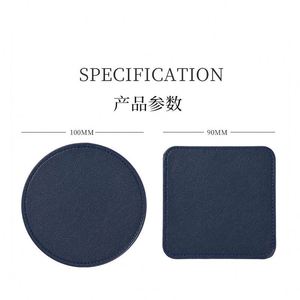 10cm Round PU Leather <b>Coaster</b> <b>Drink</b> <b>Coaster</b> Coffee Cup Mat Pad Multicolor Thick <b>Coasters</b> Table Mat - Product Image 4