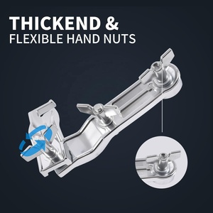 AOOLOO Support universel en métal pour bras articulé, pince de fixation en L, support de tige, bras d'extension, fixation pour pied de cymbale, compatible avec toutes tailles de batterie - Product Image 3