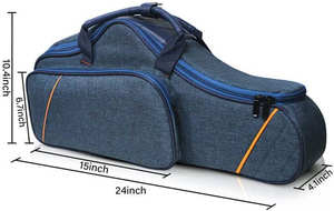 Sac de transport pour saxophone en tissu denim rembourré doux 2 en 1 Étui pour saxophone résistant aux chocs et à l'eau Sac à dos - Product Image 3