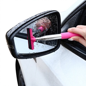 Limpiaparabrisas telescópico sin esqueleto de acero inoxidable rosa y negro para espejo retrovisor de coche, cepillo de limpieza impermeable para parabrisas y ventana - Product Image 5