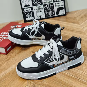 New Men's Casual Sneakers Breathable Leather Casual Sports <b>Shoes</b> Teenagers Trendy Flat Skateboard <b>Shoes</b> Running Walking <b>Shoes</b> - Product Image 4