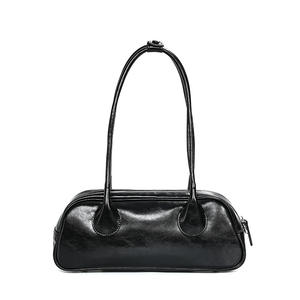 Elegantes Bolsos de Hombro Vintage de Moda 2025 para Mujer, Bolsos Bowling de Cuero Genuino con Logotipo - Product Image 4
