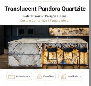 Comptoirs de cuisine, dessus de vanité et dessus de table en quartzite brésilien <span class=keywords><strong>Pandora</strong></span> de luxe, modernes, en marbre naturel translucide pour îlot - Product Image 2