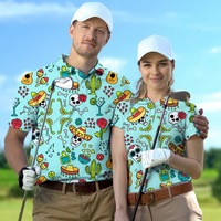 Polo vintage à manches courtes, col polo, unisexe, 100% polyester, séchage rapide, impression par sublimation, logo sur le dos/avant