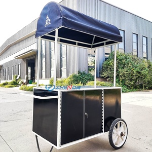 Manufacturers Wholesale Small Food Snack <b>Trolley</b> Cart Fast Food Handcart with Wheels for Sale - Product Image 5