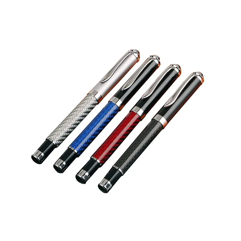 Özel logo iş hediye promosyon rulo tükenmez kalem ağır lüks karbon fiber metal tükenmez kalem