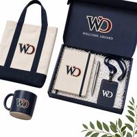 Kit de Bienvenida para Empleados con Logotipo Personalizado: Cuaderno, Bolígrafo, Cordón para Cuello, Porta Identificación, Bolsa de Mano, Taza de Cerámica, Set de Regalo Corporativo de Integración