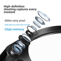 Lunettes Caméra Intelligentes IA 800W HD Pixel Bluetooth pour la Reconnaissance d'Objets, l'Enseignement, la Traduction, l'Enregistrement Vidéo WiFi, Verre UV