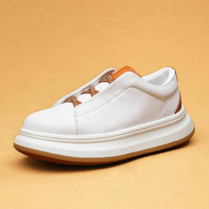 British leather men's <b>shoes</b>. New 2026 style. Business casual minimalist sporty color contrast thick-soled breathable white <b>shoes</b> - Product Image 6