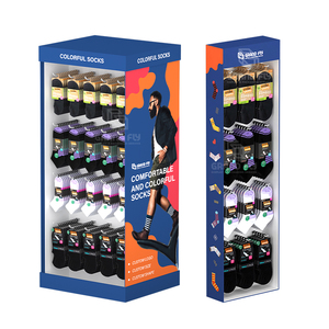 Estante de exhibición de cartón personalizado al por menor para camisetas, ropa y calcetines de marca, soporte de exhibición de piso corrugado para publicidad - Product Image 4