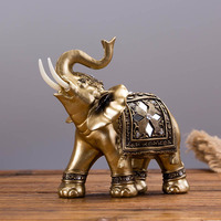 Statue de tronc d'éléphant élégant Feng Shui pour cadeau de figurine de richesse chanceuse et décor à la maison