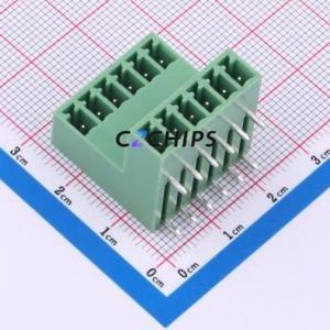 KF2EDGRT-3.5-2*6P Plug-in Terminal Block Bent Lead Through Hole,P=3.5mm Board-to-Board / Socket - Closed 2x6P 3.5mm Green - Product Image 1