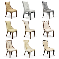 Ensemble de salle à manger néoclassique de luxe, mobilier de salle à manger haut de gamme, finition complète, chaises en bois d'hévéa, projet de restaurant haut de gamme