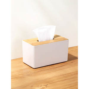 Estuche cuadrado de bambú para pañuelos, soporte ecológico para un almacenamiento conveniente de pañuelos o cajas - Product Image 1